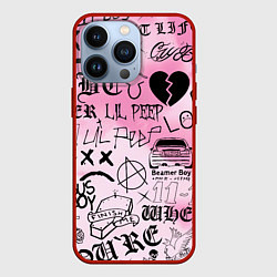 Чехол для iPhone 13 Pro LIL PEEP, цвет: 3D-красный