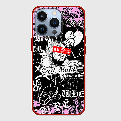 Чехол iPhone 13 Pro LIL PEEP / 3D-Красный – фото 1