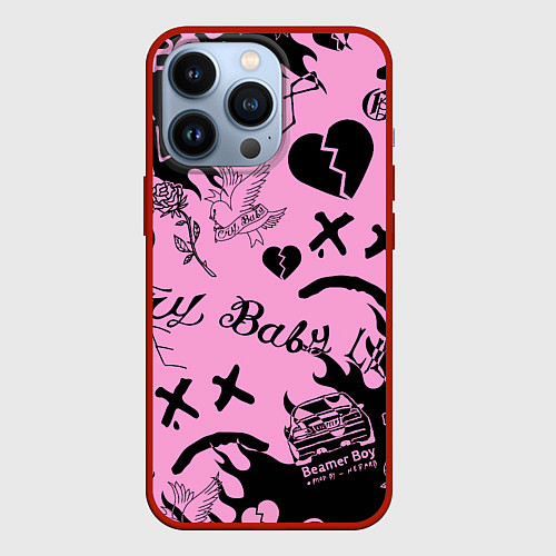 Чехол iPhone 13 Pro LIL PEEP / 3D-Красный – фото 1