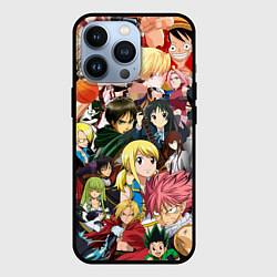 Чехол для iPhone 13 Pro Аниме коллаж, цвет: 3D-черный