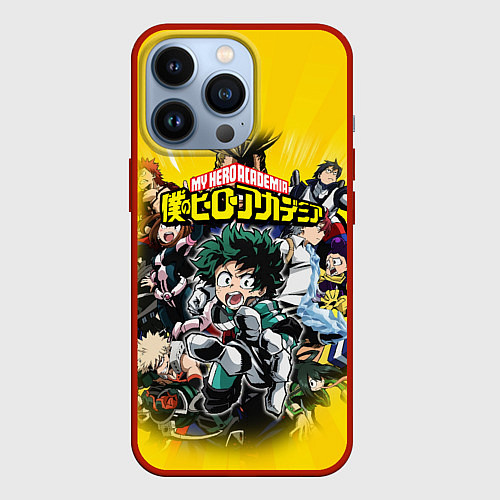 Чехол iPhone 13 Pro MY HERO ACADEMIA группа героев / 3D-Красный – фото 1