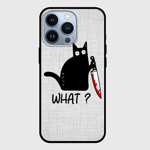 Чехол iPhone 13 Pro What cat / 3D-Черный – фото 1