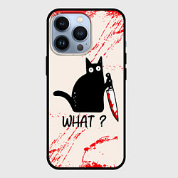 Чехол для iPhone 13 Pro What cat, цвет: 3D-черный