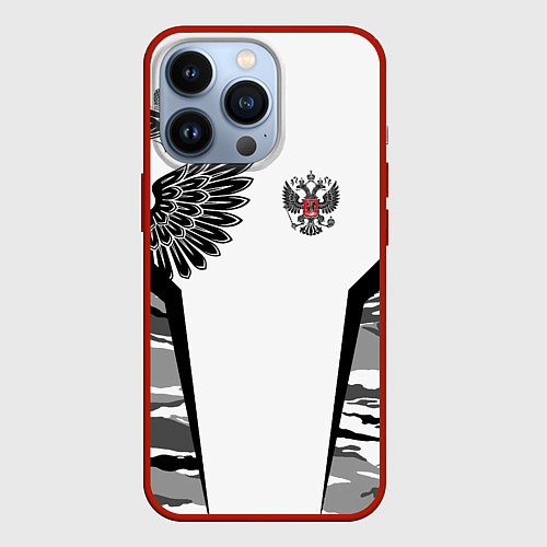 Чехол iPhone 13 Pro Камуфляж Россия / 3D-Красный – фото 1