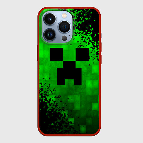 Чехол iPhone 13 Pro MINECRAFT / 3D-Красный – фото 1