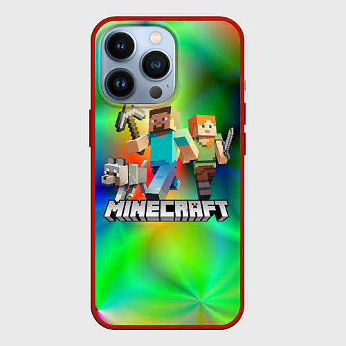 Чехол iPhone 13 Pro MINECRAFT / 3D-Красный – фото 1