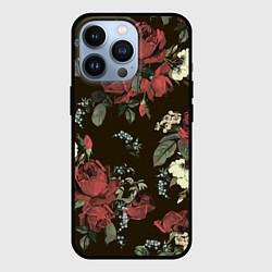 Чехол для iPhone 13 Pro Букет роз, цвет: 3D-черный