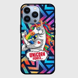 Чехол для iPhone 13 Pro Unicorn Power Единорог, цвет: 3D-черный