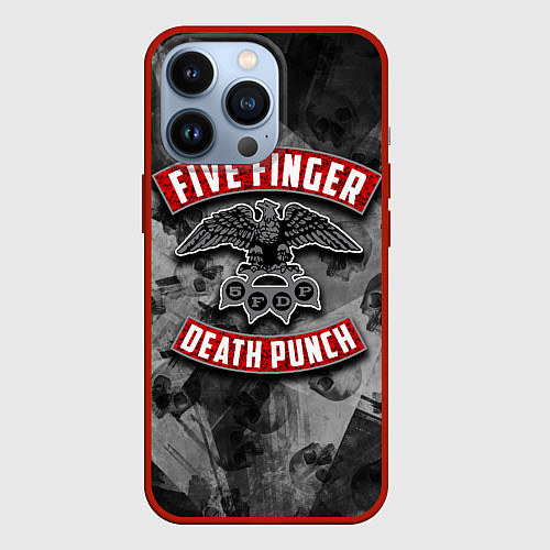 Чехол iPhone 13 Pro Five Finger Death Punch / 3D-Красный – фото 1