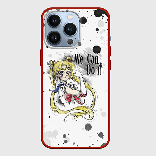 Чехол iPhone 13 Pro Sailor Moon We can do it! / 3D-Красный – фото 1