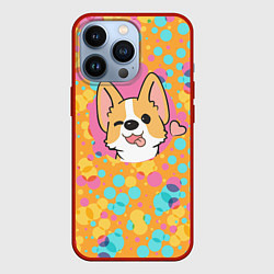 Чехол для iPhone 13 Pro Милый корги, цвет: 3D-красный