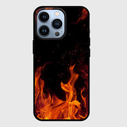 Чехол для iPhone 13 Pro ОГОНЬ, цвет: 3D-черный