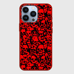Чехол для iPhone 13 Pro ЧЕРЕПА, цвет: 3D-красный