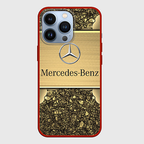 Чехол iPhone 13 Pro MERCEDES GOLD / 3D-Красный – фото 1