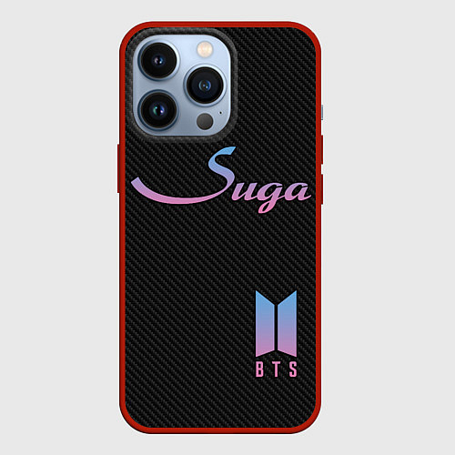 Чехол iPhone 13 Pro BTS Suga / 3D-Красный – фото 1