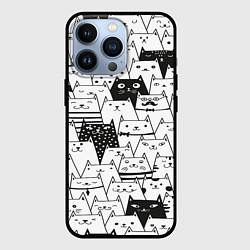 Чехол для iPhone 13 Pro КОТЫ WHITE, цвет: 3D-черный