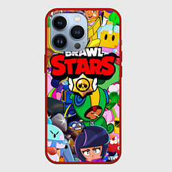 Чехол для iPhone 13 Pro BRAWL STARS ВСЕ БРАВЛЕРЫ, цвет: 3D-красный