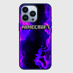 Чехол для iPhone 13 Pro MINECRAFT, цвет: 3D-тёмно-синий
