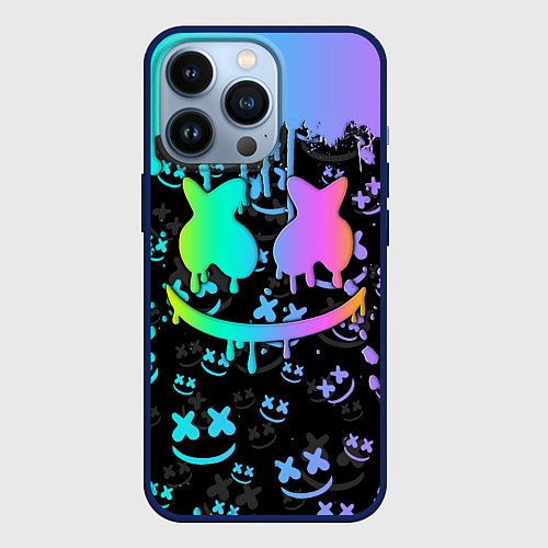 Чехол iPhone 13 Pro MARSHMELLO / 3D-Тёмно-синий – фото 1