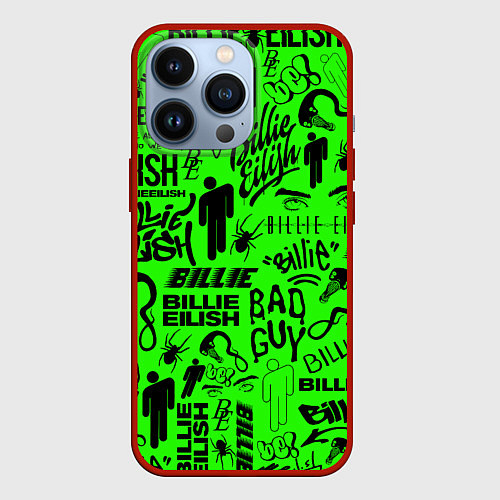 Чехол iPhone 13 Pro BILLIE EILISH БИЛЛИ АЙЛИШ / 3D-Красный – фото 1