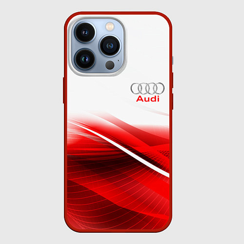 Чехол iPhone 13 Pro AUDI / 3D-Красный – фото 1