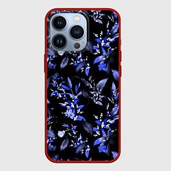 Чехол для iPhone 13 Pro Ночные цветы, цвет: 3D-красный