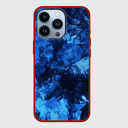 Чехол для iPhone 13 Pro Blue Abstraction, цвет: 3D-красный