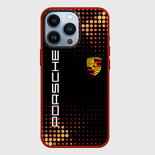 Чехол iPhone 13 Pro PORSCHE / 3D-Красный – фото 1