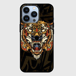 Чехол для iPhone 13 Pro Тигровый стимпанк Tiger, цвет: 3D-черный