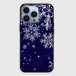 Чехол для iPhone 13 Pro Новогодние снежинки, цвет: 3D-черный