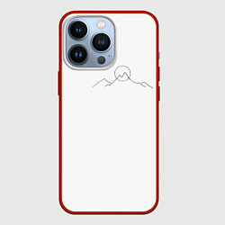 Чехол для iPhone 13 Pro Минимализм силуэт горы, цвет: 3D-красный