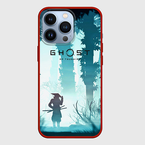 Чехол iPhone 13 Pro Ghost of Tsushima / 3D-Красный – фото 1