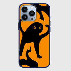 Чехол для iPhone 13 Pro Кот- мем, цвет: 3D-тёмно-синий