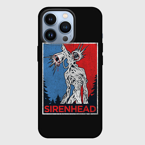 Чехол iPhone 13 Pro Сиреноголовый / 3D-Черный – фото 1