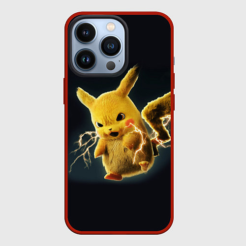 Чехол iPhone 13 Pro Pikachu Pika Pika / 3D-Красный – фото 1