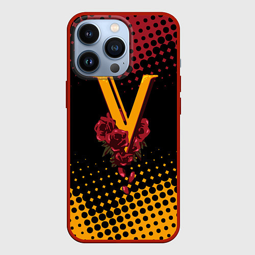 Чехол iPhone 13 Pro CYBERPUNK 2077 VALENTINO / 3D-Красный – фото 1