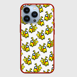 Чехол для iPhone 13 Pro Among us Pikachu, цвет: 3D-красный