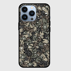 Чехол для iPhone 13 Pro Камуфляж Амонг Ас, цвет: 3D-черный