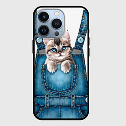Чехол для iPhone 13 Pro КОТЕНОК В КАРМАНЕ, цвет: 3D-черный