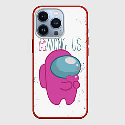 Чехол для iPhone 13 Pro Among Us Love Z, цвет: 3D-красный