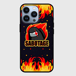 Чехол для iPhone 13 Pro Among Us Sabotage, цвет: 3D-черный