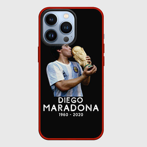 Чехол iPhone 13 Pro Diego Maradona / 3D-Красный – фото 1