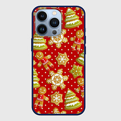Чехол для iPhone 13 Pro С Новым Годом!, цвет: 3D-тёмно-синий