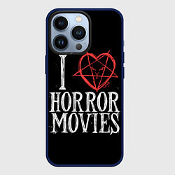 Чехол для iPhone 13 Pro I Love Horror Movies, цвет: 3D-тёмно-синий