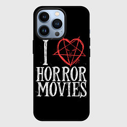 Чехол для iPhone 13 Pro I Love Horror Movies, цвет: 3D-черный