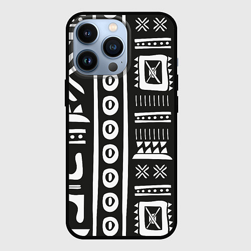 Чехол iPhone 13 Pro Этнический узор / 3D-Черный – фото 1