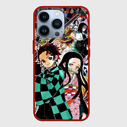 Чехол для iPhone 13 Pro Клинок рассекающий демонов, цвет: 3D-красный