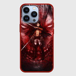 Чехол для iPhone 13 Pro Атака титанов, цвет: 3D-красный
