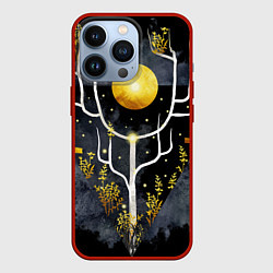 Чехол для iPhone 13 Pro Графит и золото: дерево жизни, цвет: 3D-красный