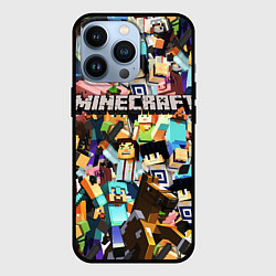 Чехол для iPhone 13 Pro MINECRAFT, цвет: 3D-черный